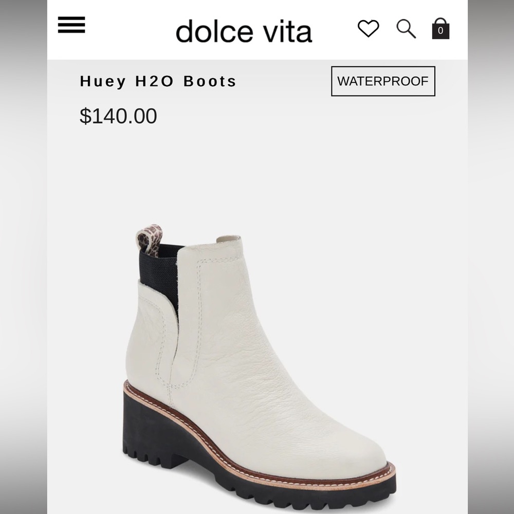 Dolce vida ivory/black Huey boot size 6. New in box, never worn.